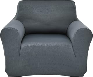 Amazon Brand - Umi Housse de Canape 1 Place Gris avec Accoudoirs Elastique Housse de Canape Doux