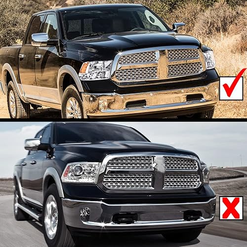 Miniatura 2 de PIT66 Faros delanteros, compatibles con Dodge Ram 2500 350009-18 Ram 150011-18 Ram 4500 5500 (solo compatible con modelos de faros cuádruples),