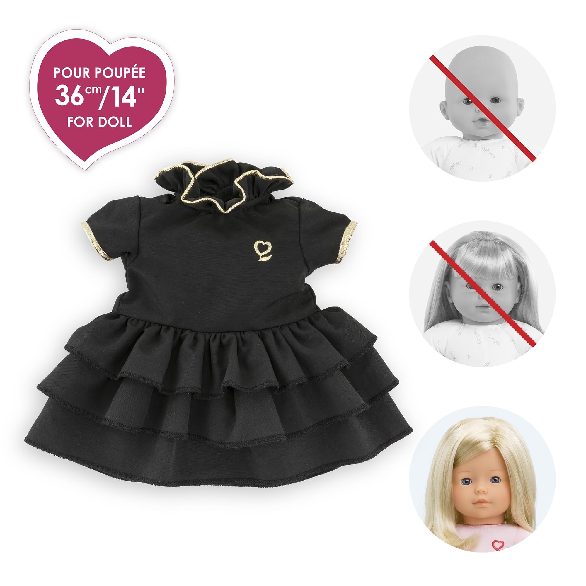 Ma Corolle - Petite Robe Noire, vêtement, pour poupée Ma Corolle, 36cm, dès 3 Ans, 9000212850