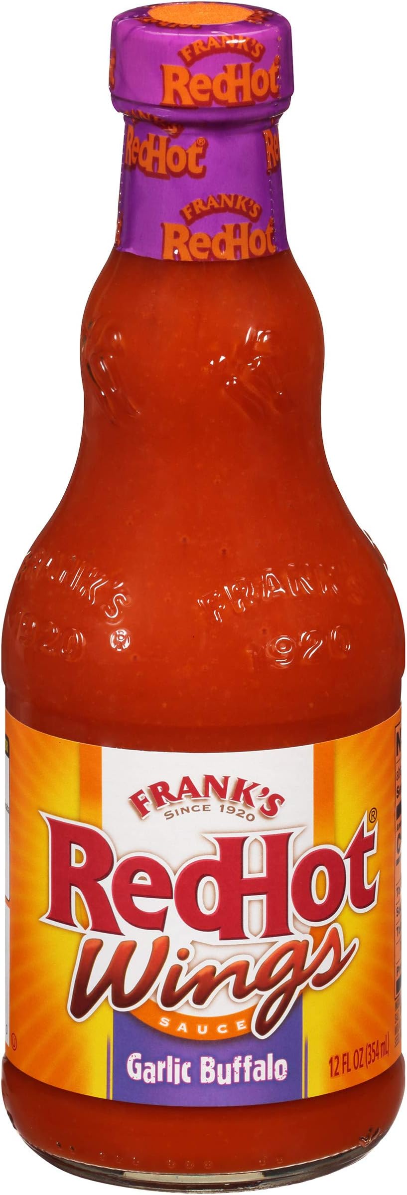 Frank's RedHot Garlic Buffalo Wings Hot Sauce, 12 fl oz