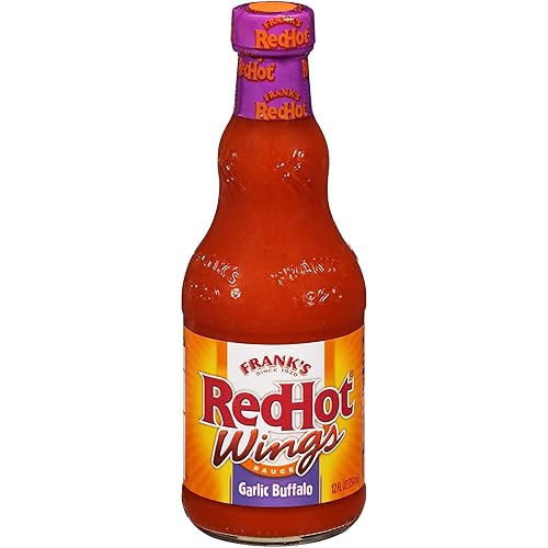 Frank's RedHot Salsa picante con alas de búfalo de ajo, 12 onzas líquidas