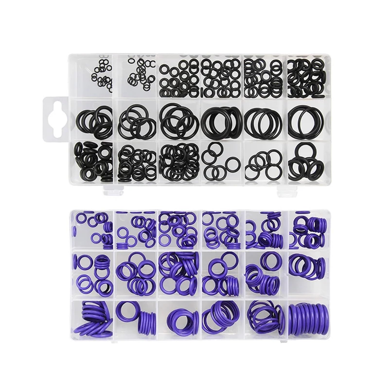 Accesorios de hardware Juego surtido de juntas tóricas de nitrilo de silicona, juntas tóricas de goma, juntas NBR, métricas, 36 tamaños, 495/250/270 piezas Arandela de sellado(495pcs Black purple)