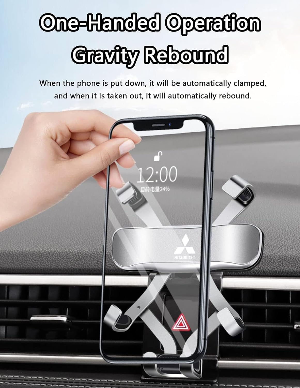 Mobile Phone Automobile Cradles for Mitsubishi Carisma/Eclipse/Galant/Grandis/L300/Sigma, 360° Rotatable Sturdy and Practical Car Phone Mount Cradle Car Accessories,B