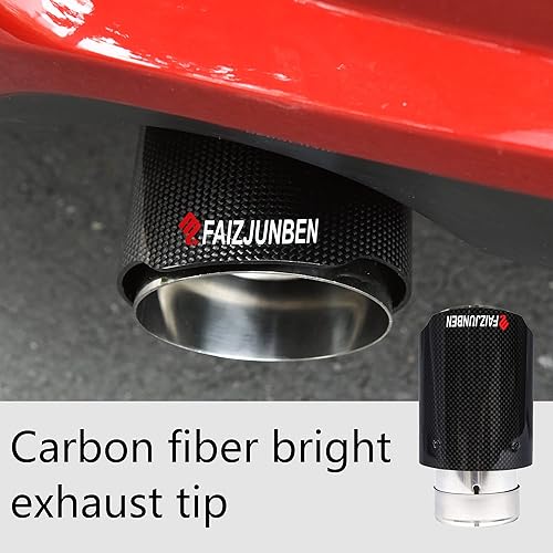 Miniatura 6 de FAIZJUNBEN Punta de escape de fibra de carbono, tubo de cola de fibra de carbono, tamaño de entrada 63mm2.5", tamaño de salida 89mm3.5" silenciador
