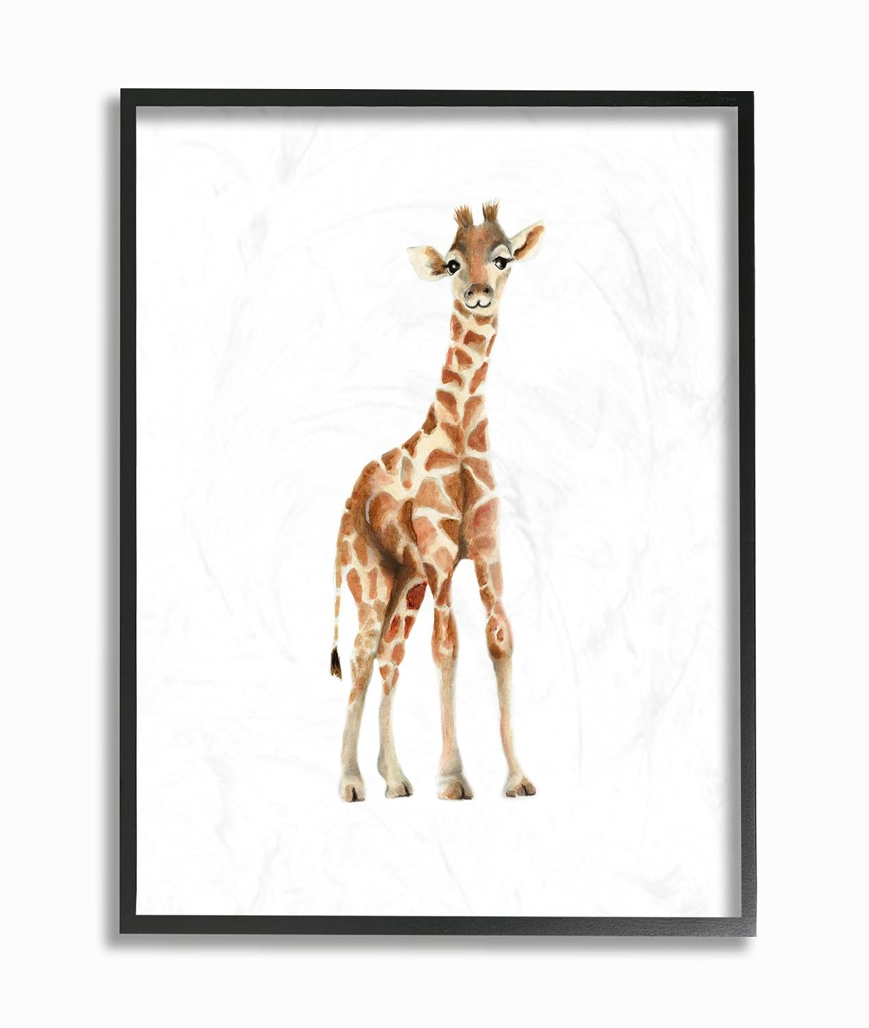 Stupell Industries Happy Baby Giraffe Illustration Framed Giclee Texturized Art, 11 x 1.5 x 14, Proudly Made in USA