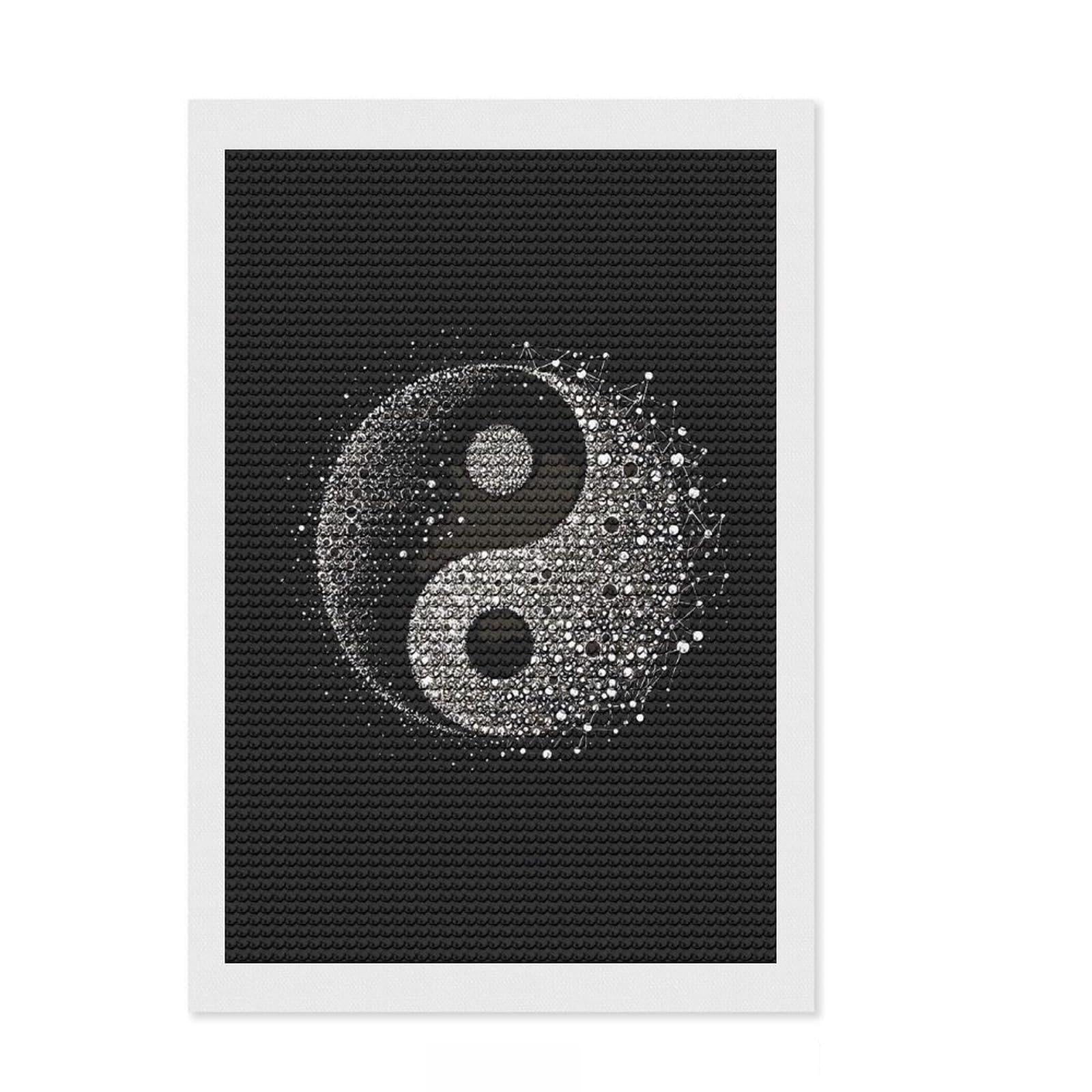 Junmoney Yang Ying Vintage Diamond Art Kit 8"x12", Easy Handmade Project, Nice Detail and Sparkle, Office Decor, Birthday Gift, Easy to Enjoy