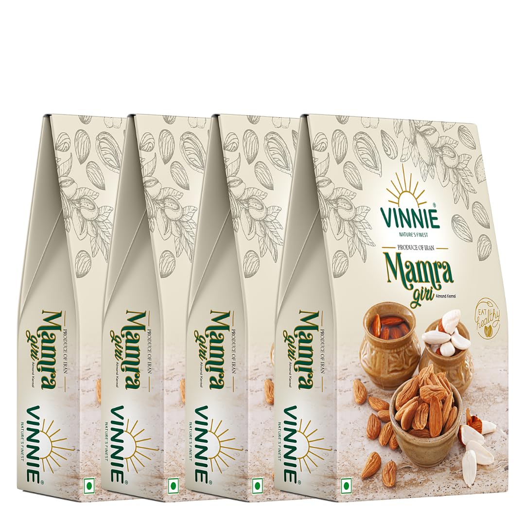 Vinnie Premium Mamra Almond 1kg - Natural Fresh Badam Giri Dry Fruits - High Protein & Vitamin E, Rich in Oil, More Nutritious, Gluten Free, 250g x 4 Pack (B0BXX8TPTZ) Amazon Price History, Amazon Price Tracker