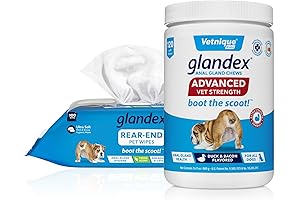 Glandex: Dog Cleaning Wipes and Vet-Strength Anal Gland Health Bundle