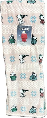 Miniatura 10 de Berkshire Blanket & Home Co Peanuts Gang - Manta de terciopelo suave de felpa navideña  Con Snoopy & Woodstock con luces de Navidad  Rojo  Feliz y