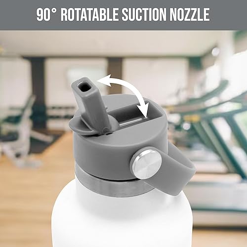 Miniatura 2 de KuLM Outdoors Tapa abatible de repuesto de boca estándar para Hydro Flask, Simple Modern Ascent, Classic Klean Kanteen. (Gris 2)