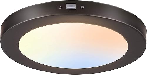 CLOUDY BAY Lámpara de techo LED de 3 colores de 7.5 pulgadas, 120 V, 12 W, 840 lúmenes, regulable, CRI 90+, 3000 K4000 K5000 K, ajustable, acabado