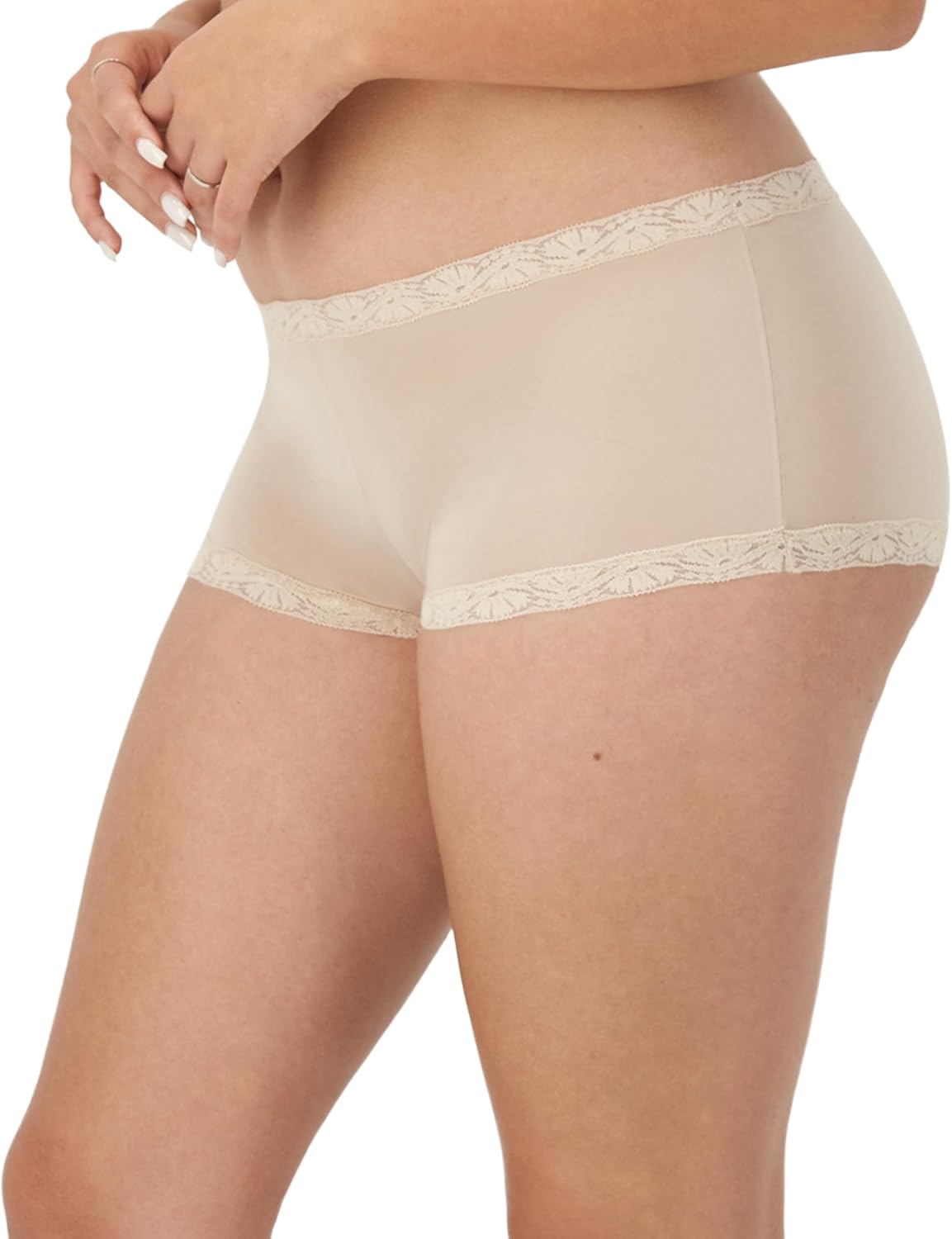 Maidenform womens Boyshort Underwear, Microfiber With Lace Boyshort Panties, One Fab Fit, 3-pack - Image 2