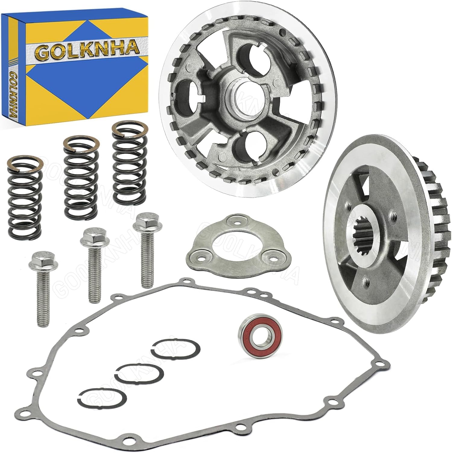 Clutch Kit & Inner Hub & Outer Pressure Plate Gasket for Kawasaki Ninja 400 EX400 Z400 ER400 2018-2024 OEM# 13087-0585 13187-0033 11061-1253