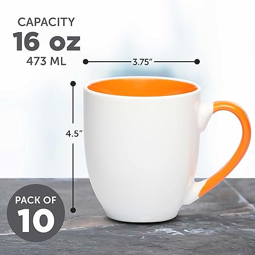 Miniatura 63 de Juego de 50 tazas de café grandes estilo bistro personalizadas de 16 onzas, paquete a granel personalizado, perfectas para café, té, expreso, cacao