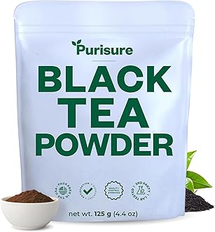 Instant Black Tea Powder, 125g, 100% Pure Unsweetened Black Tea Powder Dissolves Instantly, Convenient Naturally Caffeinated Black Tea, Delicious Hot or Cold, 125 servings