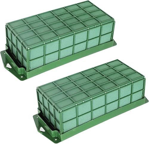 Jaula de espuma floral para flores frescas y artificiales, 2 bloques de espuma florales húmedos y secos para bodas, cumpleaños y decoraciones de