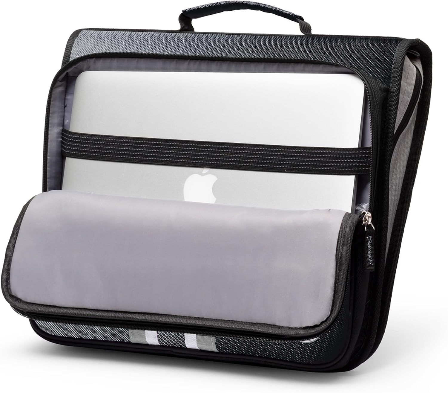 2-Inch 3 Rings Zipper Binder, Holds 15-Inch Laptop, Handle and Shoulder Strap Included, Black