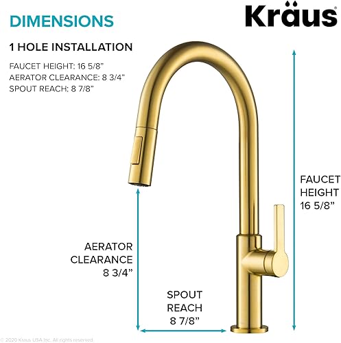 Miniatura 181 de KRAUS Allyn - Grifo de cocina monomando extraíble, industrial y moderno, en acero inoxidable antimanchas, KPF-2654SFS Negro / acero inoxidable negro