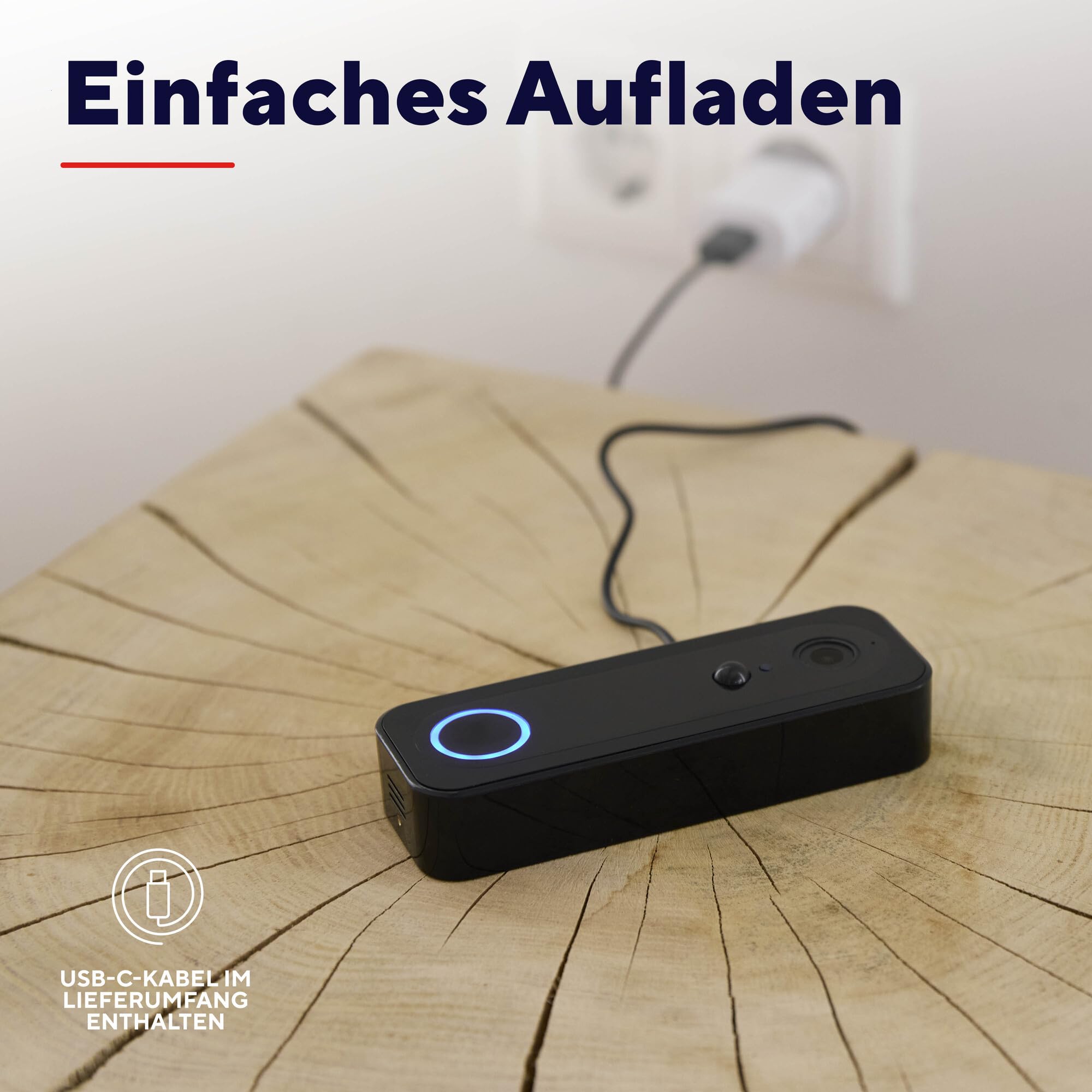 Trust Wi-Fi Video Türklingel mit Chime Kamera 2K HD 3MP Weitwinkel, Smarte Kabellose Video Doorbell mit Gong 30 Melodien, Kompatibel mit App, Wiederaufladbar USB-C, Nachtsicht, Wasserdicht, Schwarz