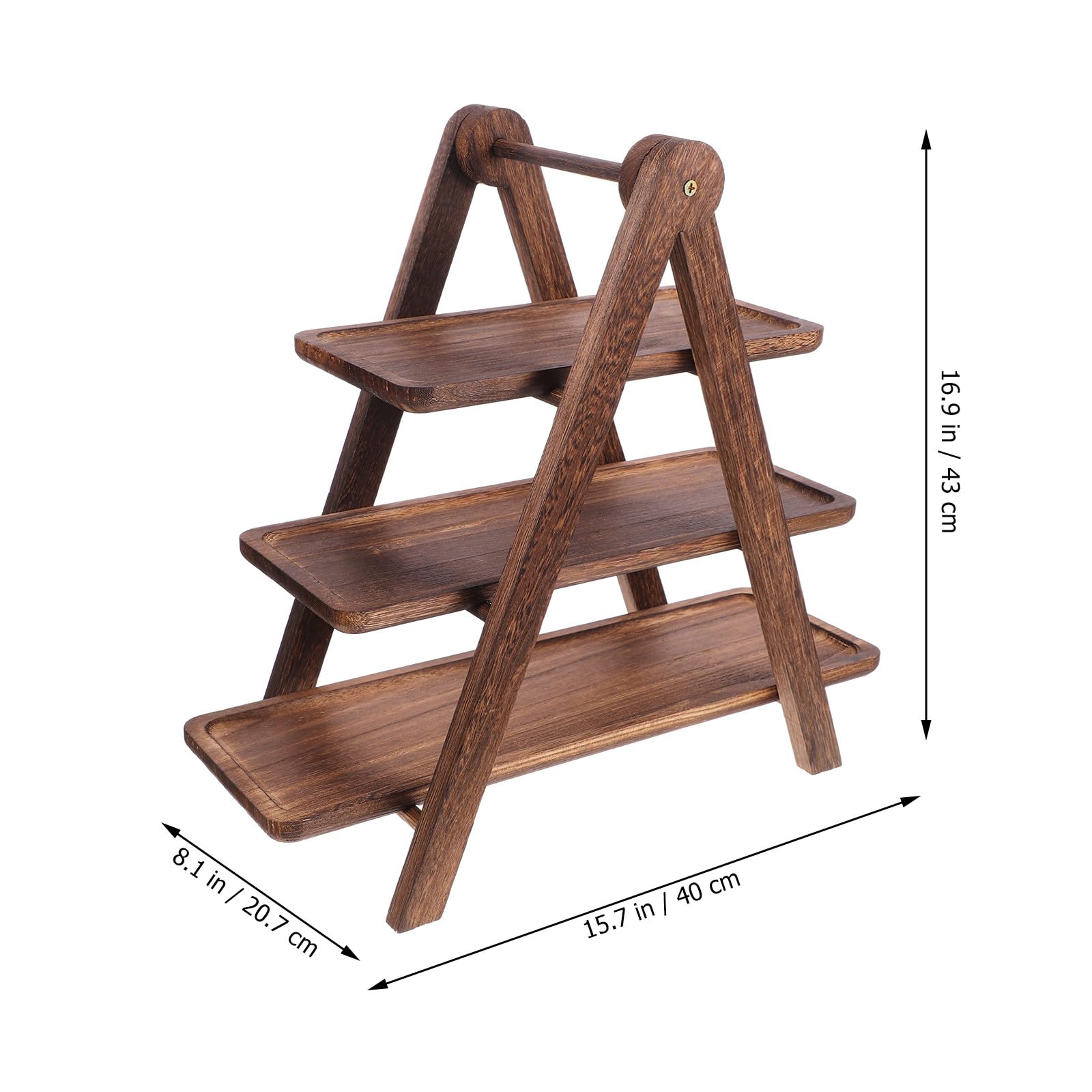 Estante de madera de 3 niveles, estante de almacenamiento de alimentos de cocina con bandeja, diseño simple marrón que evita que se deslice, amplio espacio para lavar platos y utensilios
