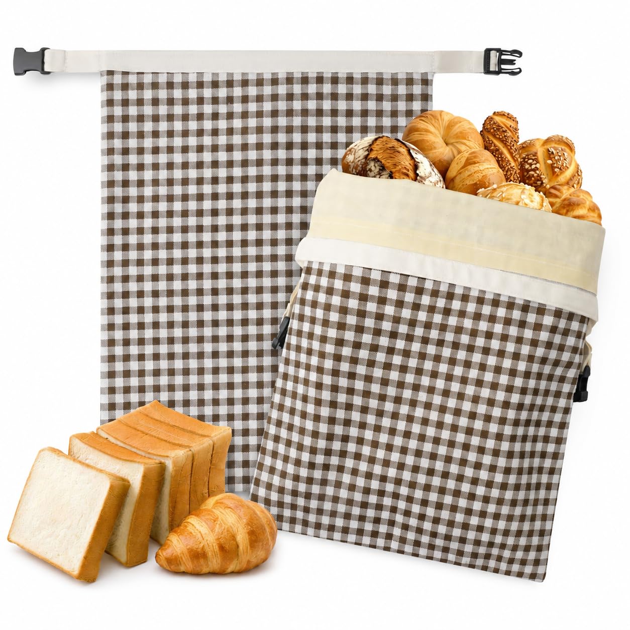 Photo 1 of 2-Pack Reusable Beeswax Bread Bags for Homemade Sourdough