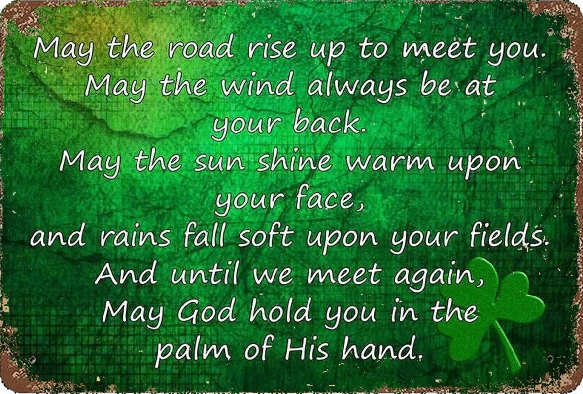 Irish Blessing Retro Metal Tin Sign Festival Style Wall Decor for Bar Pub Cafe Home 8x12 Inch