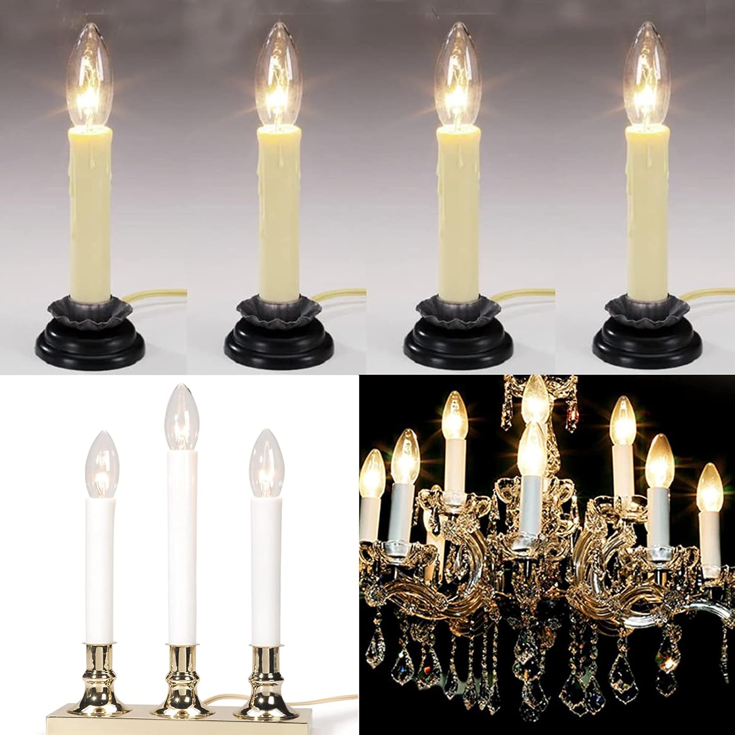 25 Pack Clear Torpedo Tip Replacement Bulbs, Replacement Light Bulbs for Electric Candle Lamps, Window Candles, Chandeliers- Clear Incandescent E12 Candelabra Base Light Bulbs- 120V 7 Watts Bulbs