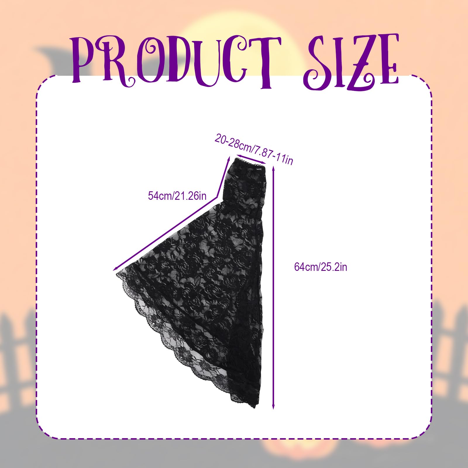 Mikovivi Lace Arm Sleeves, Black Detachable Lace Bell Sleeves Gothic Vampire Clothes for Halloween Witch Vampire Cosplay - Image 2
