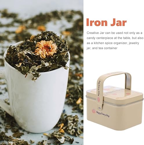 Miniatura 6 de Luxshiny Tarro hermético para galletas, bonita caja de hierro para galletas, cajas de dulces con asas, caja de lata para galletas, contenedor vacío