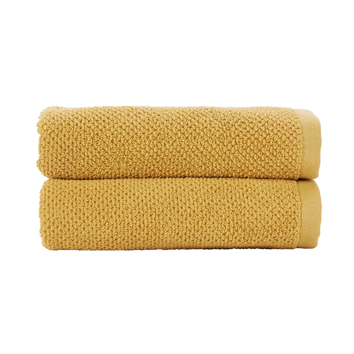 Christy Brixton Hand Towel Set | Pack of 2 | Invigorating Textured Finish | Super Absorbent | Luxury Bathroom Towels | Saffron Yellow โ image 1