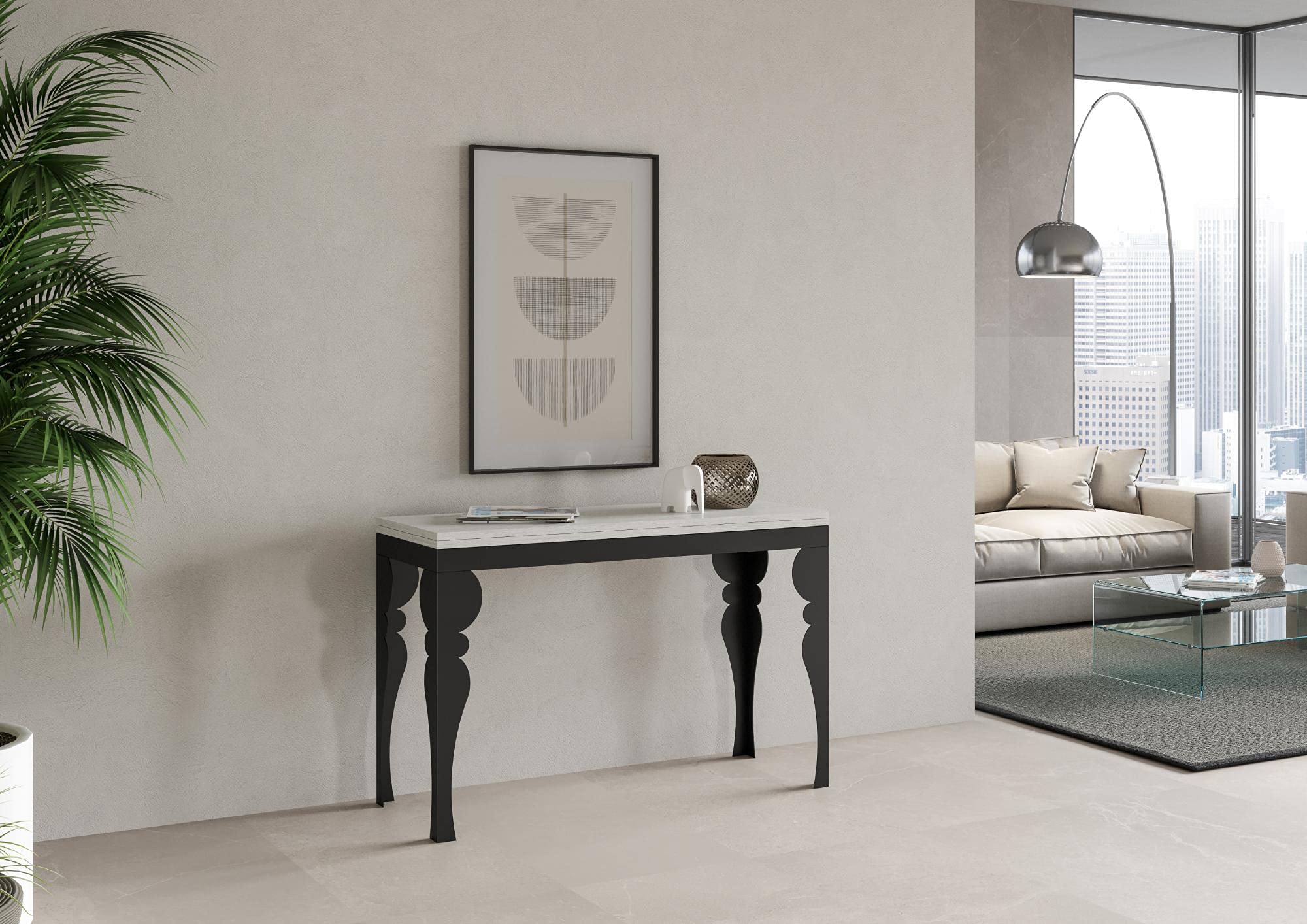 Decor Space Table Pistoia extensible en bois pour salle à manger (extensible jusqu'à 200 x 90 cm, noix)