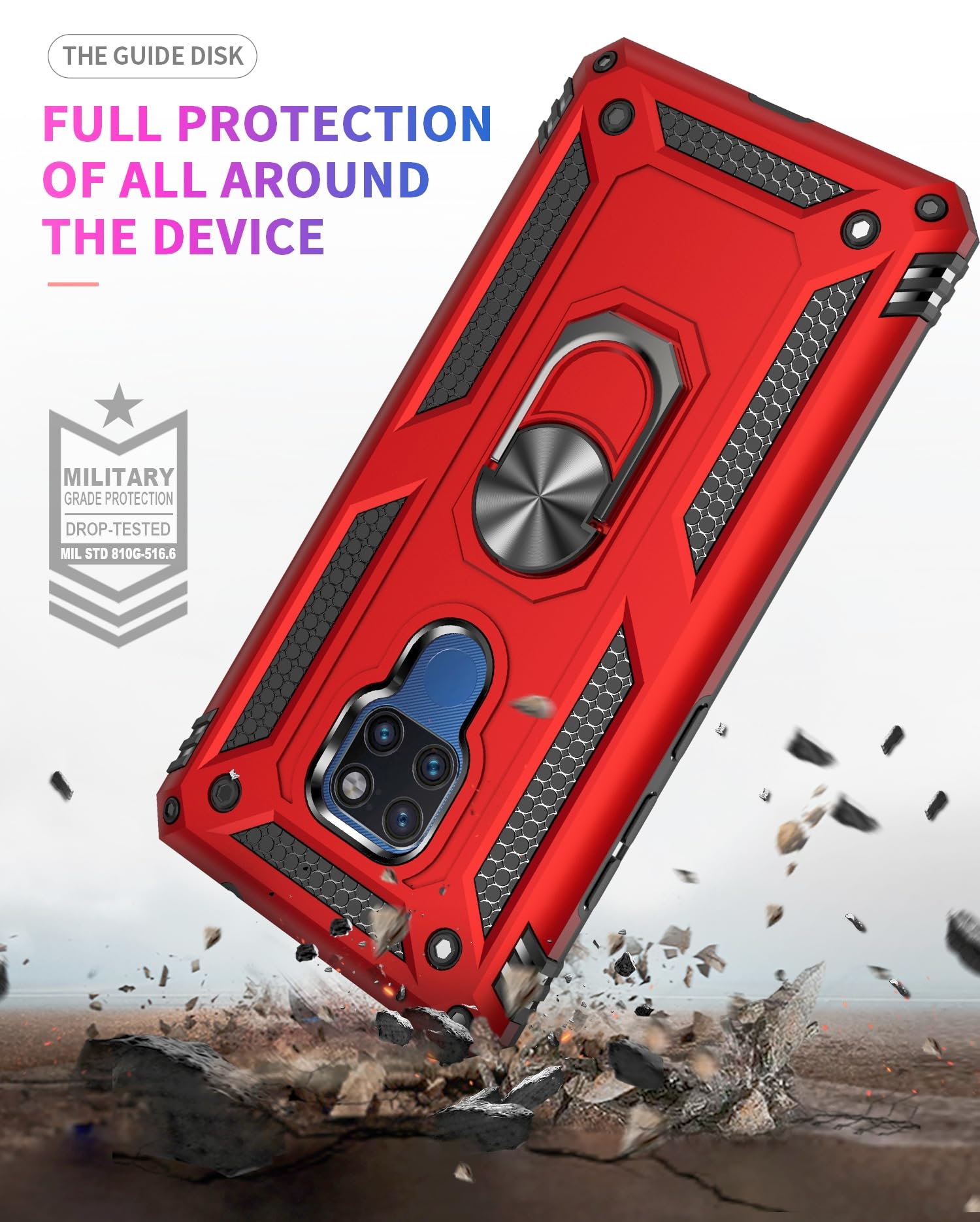 SORAKA Cover Per Xiaomi Redmi Note 9 Con Anello E Piastra Magnetica - TPU Morbido Ultrasottile