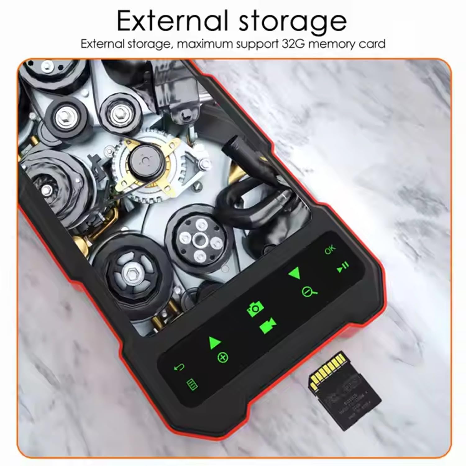 Caméra endoscopique industrielle avec écran couleur IPS 4,5 pouces, triple camera canalisation 7,9 mm, câble rigide divisé, étanchéité IP67, idéale pour l'entretien automobile et des canalisations(2M)