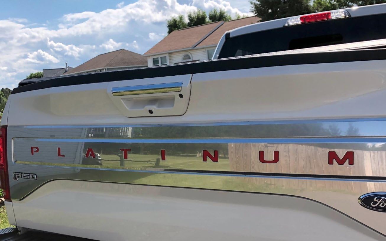 BDTrims Tailgate Raised Letters Compatible with 2015-2017 F-150 Platinum Models (Red)