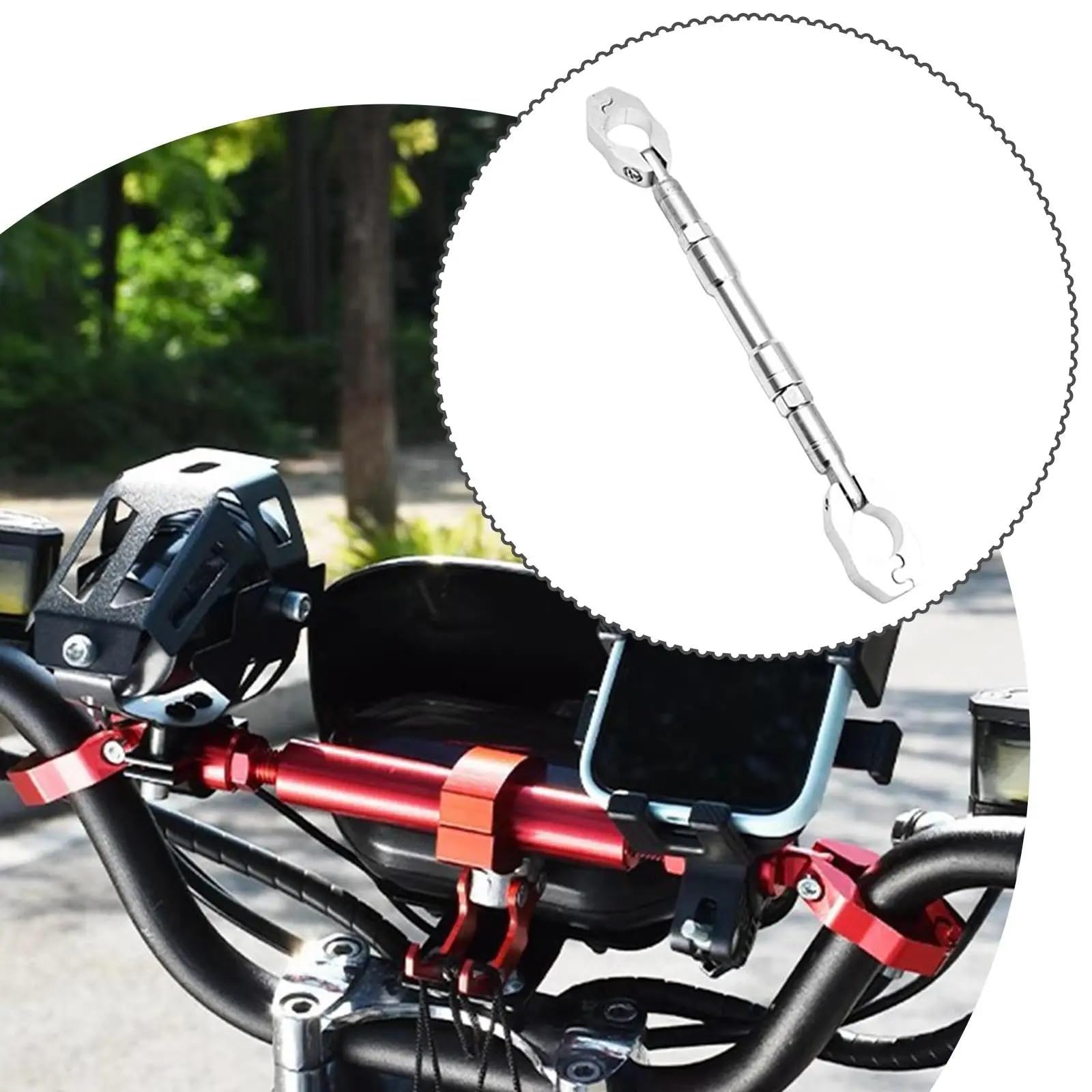 Do jazdy na motocyklu sportowym 22 mm | Regulowany drążek równoważący motocykla ze stopu aluminium Solidny wspornik kierownicy(Black)
