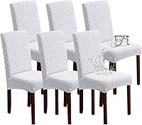 Vista 28 de Genina Fundas impermeables para sillas de comedor, fundas elásticas de jacquard para sillas de comedor, extraíbles y lavables, protector de silla