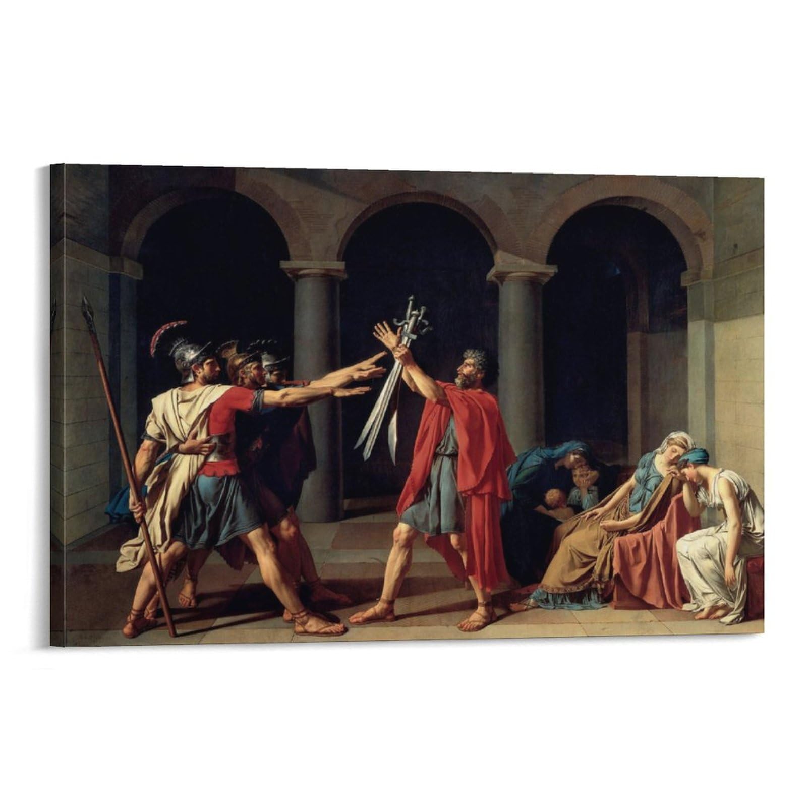 BACION Jacques-Louis David The Oath of Horatii Canvas Wall Art, Pictures for Living Room And Bedroom, Oil Paintings Reproduction, Prints for Special Occasions โ image 1