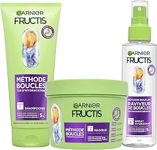 Garnier Fructis Méthode Boucles Routine 3 Produits Pour Toutes les Boucles, soin cheveux Soin capillaire