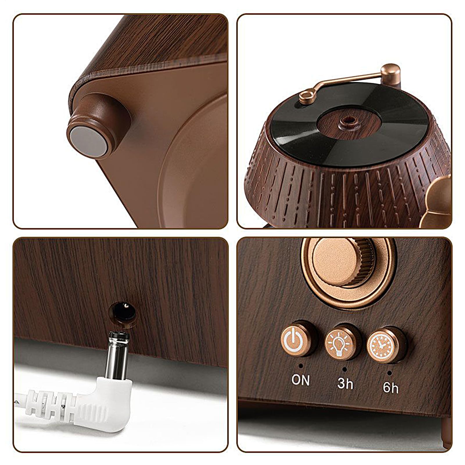 Humidificador De De Lluvia 250ml Ambientador Retro con Luz LED | Difusor De De Lluvia Con Apagado Automático Para Oficina Hogar Dormitorio Salón Relajación Coche Casa