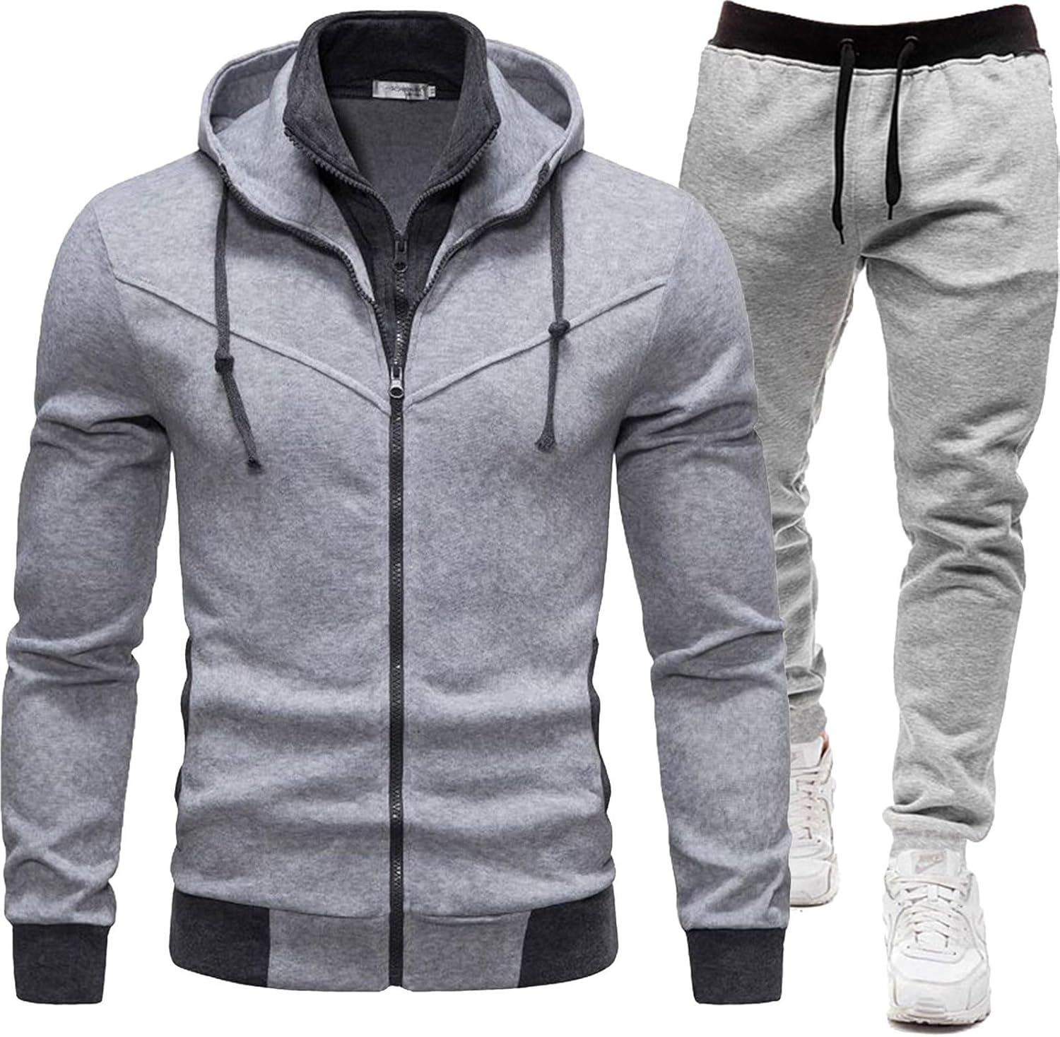 Men Clothes Sets Outfits Daily Fashion Tracksuit Set Soft Comfortable Outfit Casual Simply Two-Piece Set Activewear Athletic Oversized Suits Tapered Leg Sweatpants Full Sleeve Loose Hoodies