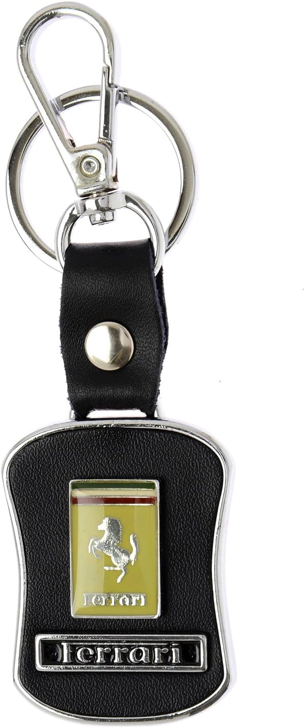 Ferrari Black Leather Keychain Premium Hook Key Chain