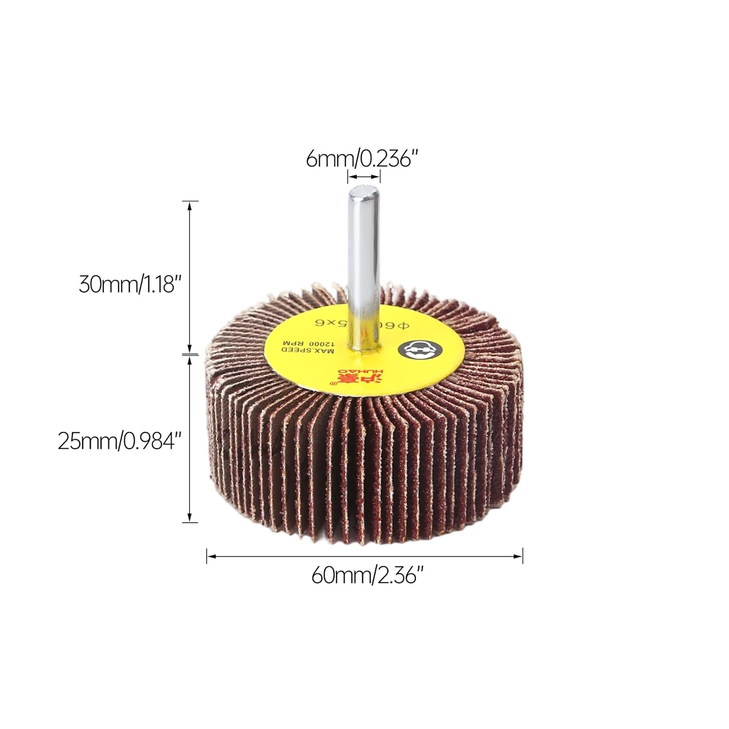 HUHAO 10 Pcs Abrasive Flap Wheel Sander Set, 80 Grit Sanding Flap Wheel, 1/4" Shank Flap Wheel Sander for Drill, Die Grinder Flap Wheel for Remove Rust,2-3/8"*1"*1/4"