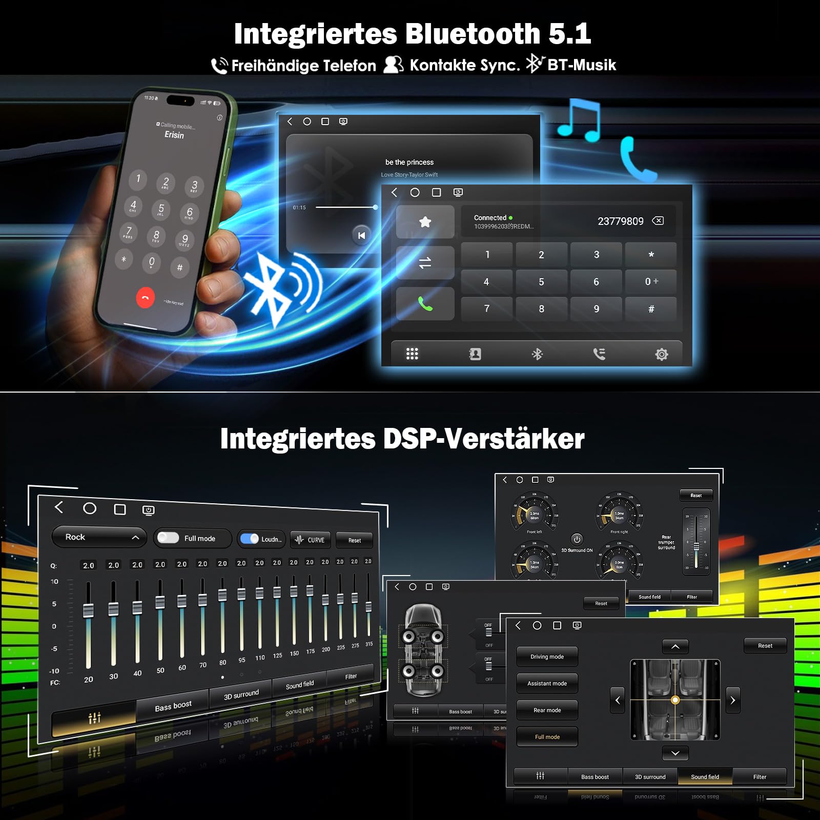 Erisin 8 Núcleos 4GB+64GB Android 14 DAB+ Radio Coche Estéreo para Mercedes BENZ Clase A/B W169 W245 Viano Sprinter Vito VW Crafter GPS Navegador 9" Pantalla CarPlay Android Auto Wifi 4G USB Bluetooth