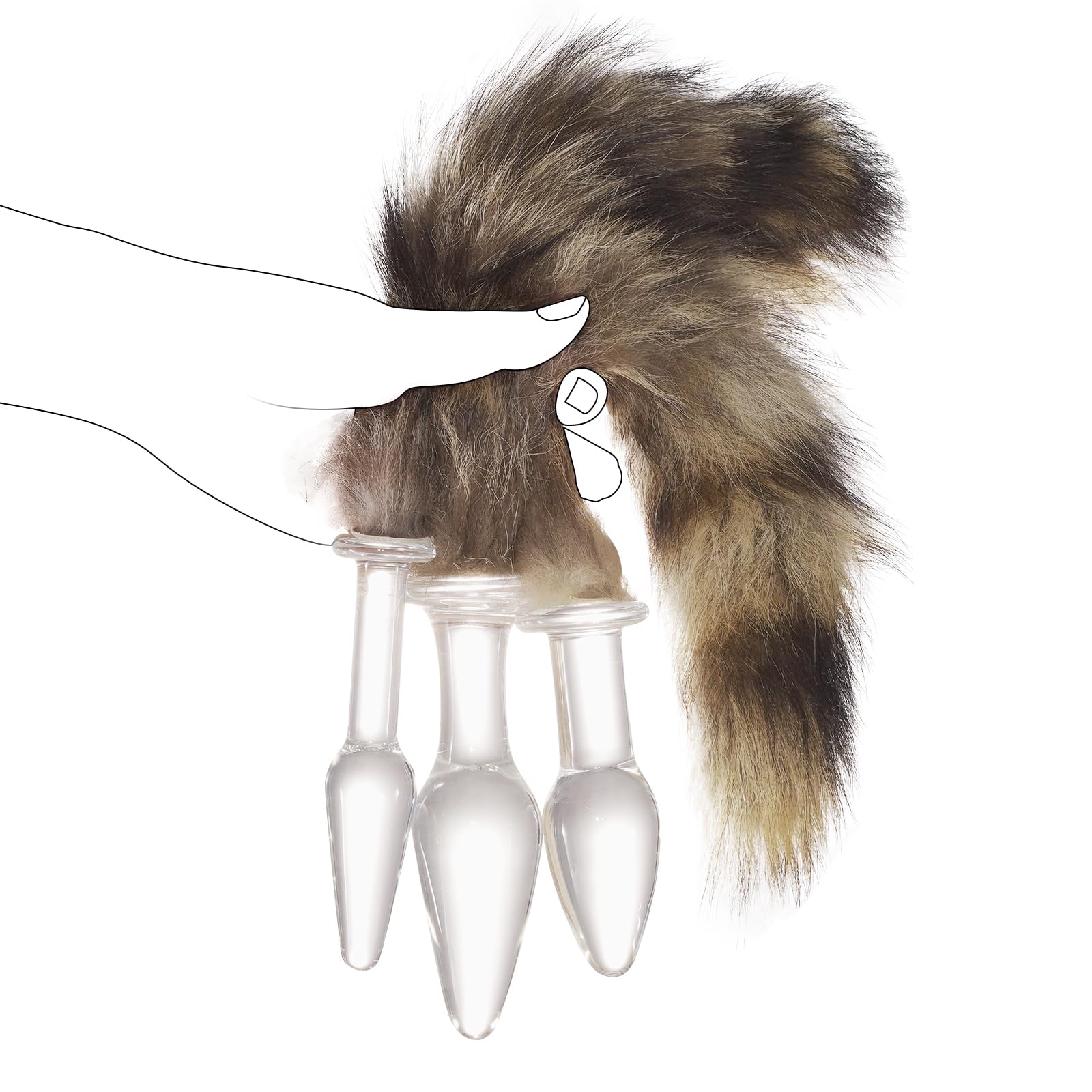 Fox Tail Butt Plug, Glass Anal Sex Toys