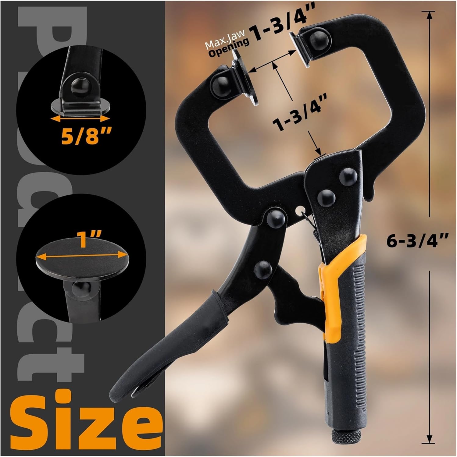 3PCs 6" Face Clamps Hole Clamps for Woodworking, 3PCs Welding Clamps Metal Vise Grip Clamps Locking C Clamps