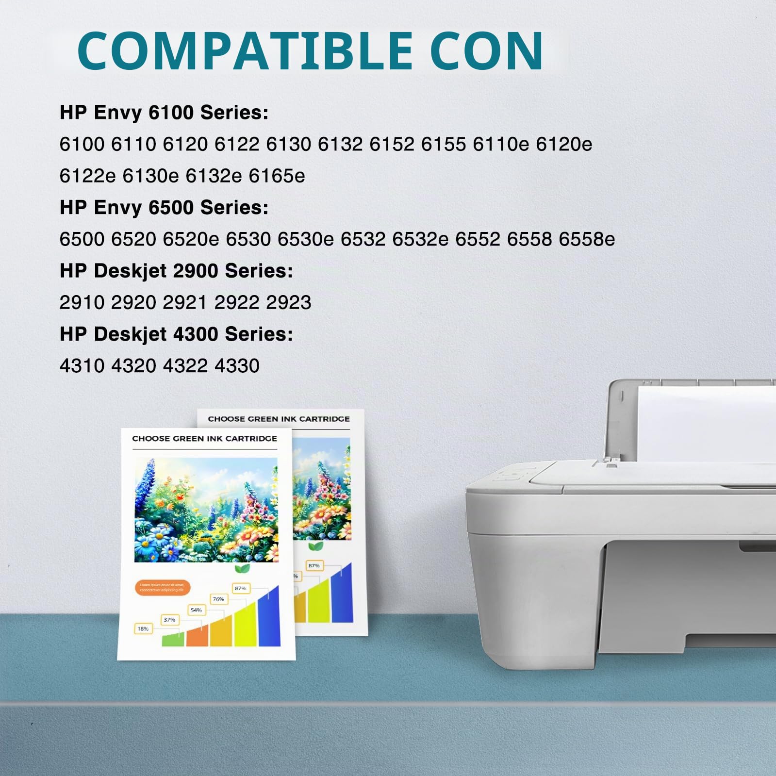 ZIPRINT 308 XL Cartuchos como reemplazo de los Cartuchos HP 308, compatibles con Las impresoras HP Envy 6120e, 6132e, 6532e, 6520e, 6100e, 6110e, 6122e, 6130e, 6530e (Negro/Color, Pack de 2)