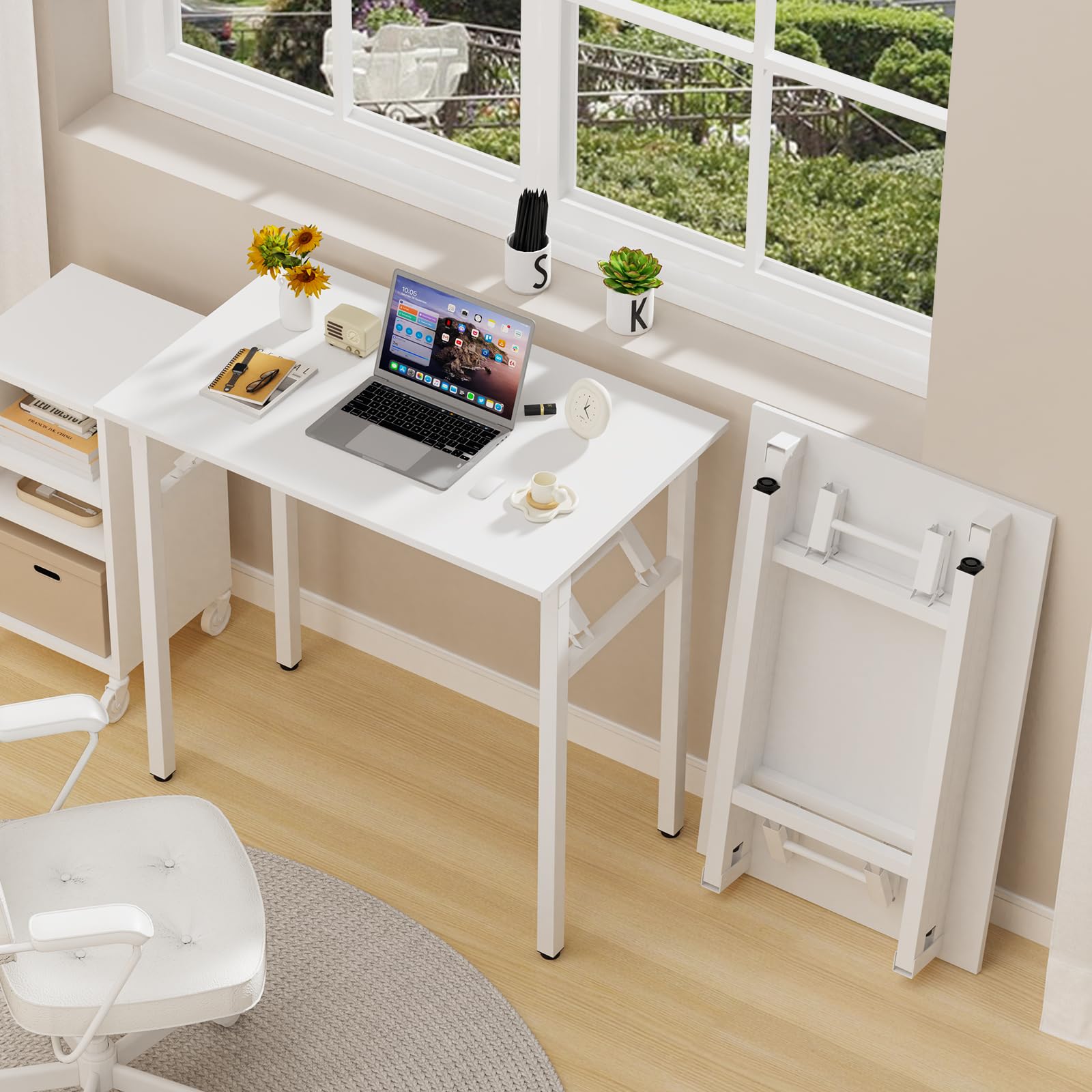 Bureau pliant pour étudier et travailler dans une petite chambre