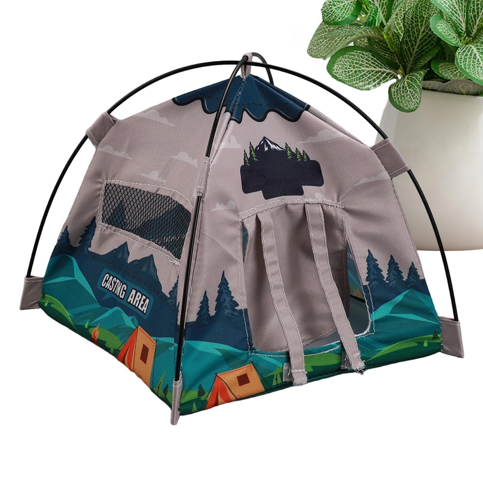 Miniature Doll Tent - 6.7in, Realistic Fabric Camping, Tiny Pretend Play Doll House Decoration, Portable Small Scale Outdoor Toy | Dolls Tent, Kids Girls Hobbyist For Playroom Nursery Desktop Play