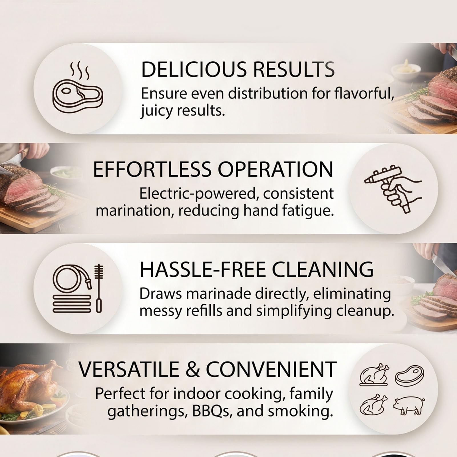 Haofy Marinade-Injektor, Elektrische Fleisch-Injektorpumpe mit Schlauch, 10 Nadeln für Smoker, Marinaden, Grill-Injektoren, Braten, Truthahn, Rindfleisch, Grillküche (EU-Stecker)