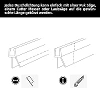DOPPOSO Ívelt Zuhanykabin Tömítés 2x100cm 4-6mm Üveghez Gumitömítés 6